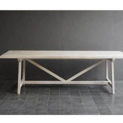 Organic Restoration Farm Table In Lightened Teak