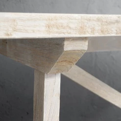 Organic Restoration Farm Table In Lightened Teak