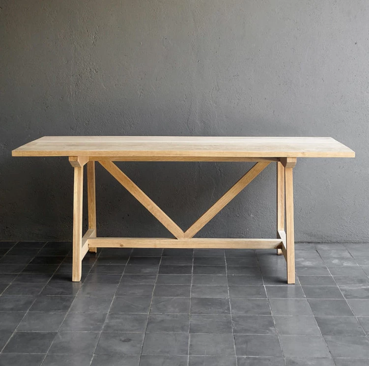 Organic Restoration Farm Table In Oak With No Center Leg