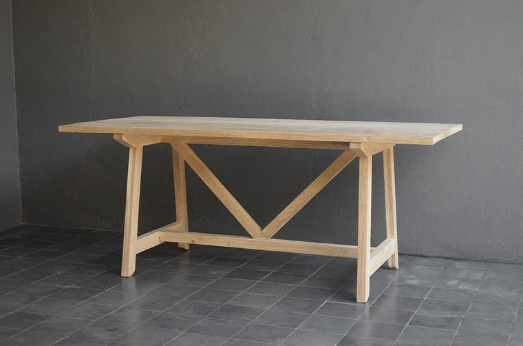 Organic Restoration Farm Table In Oak With No Center Leg
