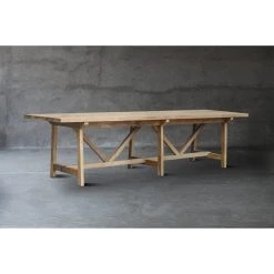 Organic Restoration Farm Table In Teak - With Center Leg