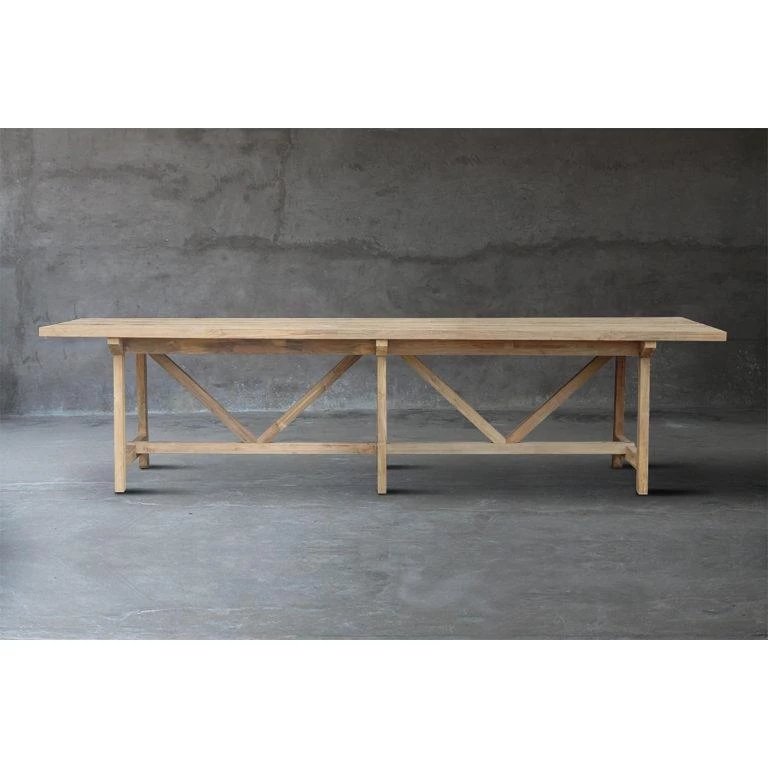 Organic Restoration Farm Table In Teak - With Center Leg