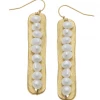 Susan Shaw Jewelry Susan Shaw Genuine Freshwater Pearls On Handcast Gold Bar Earrings
