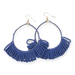 Ink + Alloy Jewelry Fringe Hoop Seed Bead Earrings - 3.5