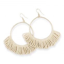 Ink + Alloy Jewelry Fringe Hoop Seed Bead Earrings - 3.5