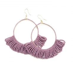 Ink + Alloy Jewelry Fringe Hoop Seed Bead Earrings - 3.5