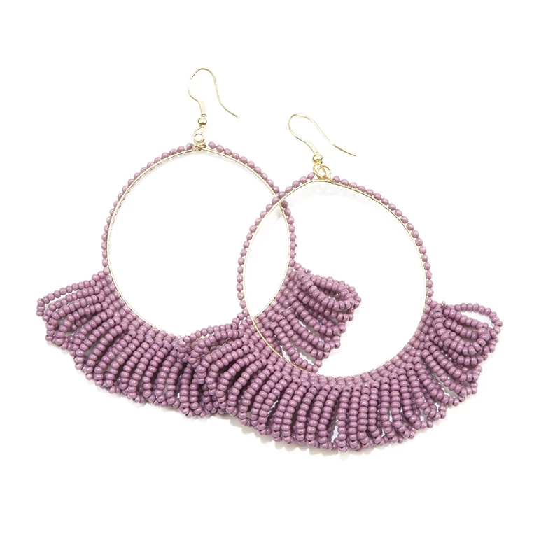 Ink + Alloy Jewelry Fringe Hoop Seed Bead Earrings - 3.5