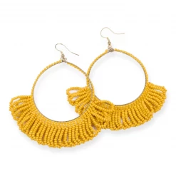 Ink + Alloy Jewelry Fringe Hoop Seed Bead Earrings - 3.5