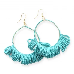 Ink + Alloy Jewelry Fringe Hoop Seed Bead Earrings - 3.5