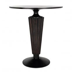Noir Furniture Dining Tables Noir Gibraltar Bar Table, Hand Rubbed Black With Light Brown Trim