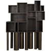 Noir Furniture Noir Mr. Roberts Shelving, Ebony Walnut With Steel Legs