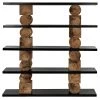 Noir Furniture Noir Rabban Bookcase, Hand Rubbed Black/Natural