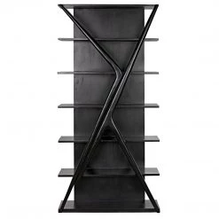 Noir Furniture Noir Vetra Bookcase, Hand Rubbed Black