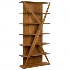 Noir Furniture Noir Vetra Bookcase, Teak Bookcases