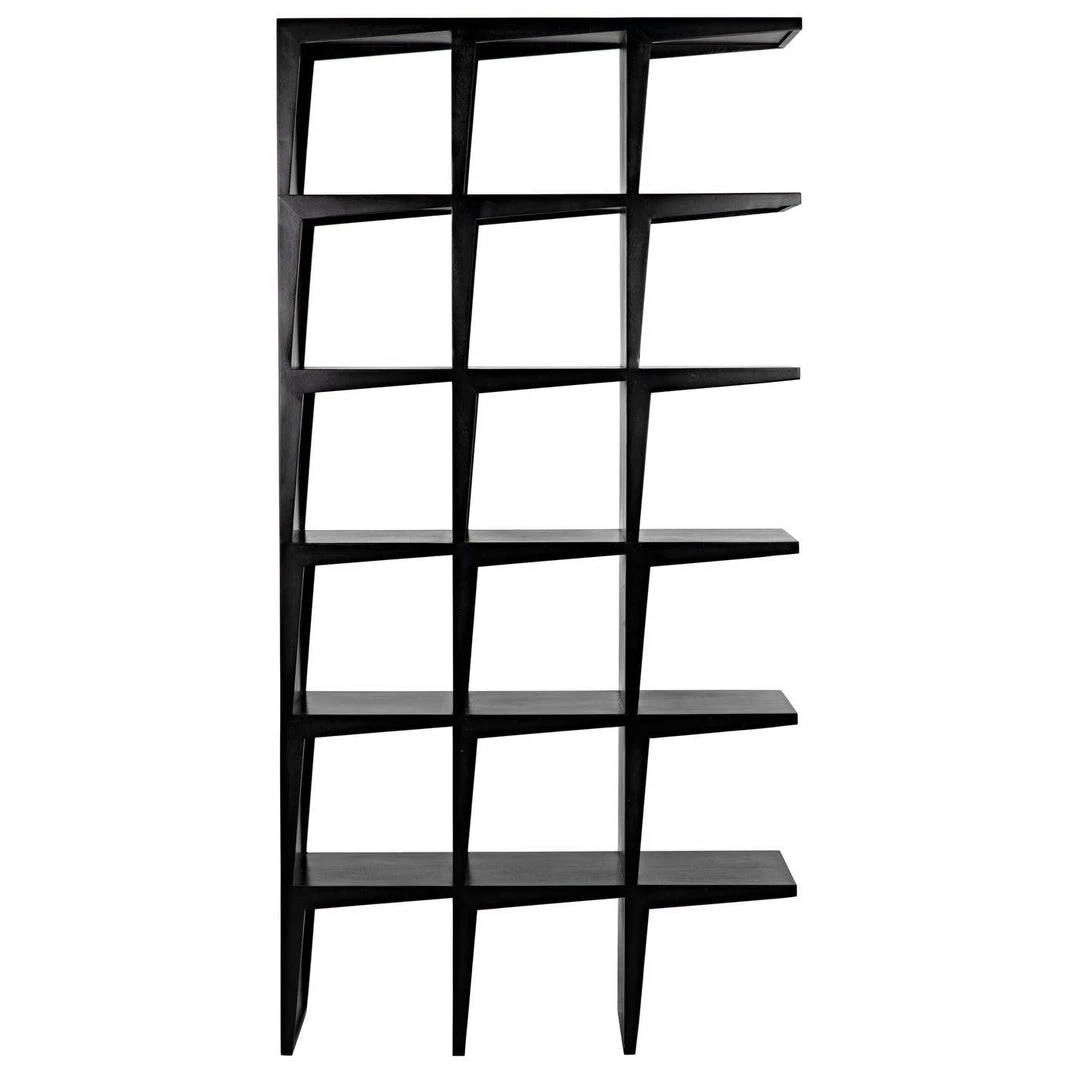 Noir Furniture Noir Savant Bookcase, Hand Rubbed Black