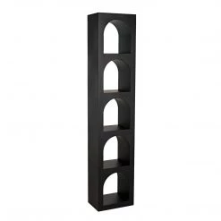 Noir Furniture Noir Aqueduct Bookcase, C, Black Metal Bookcases