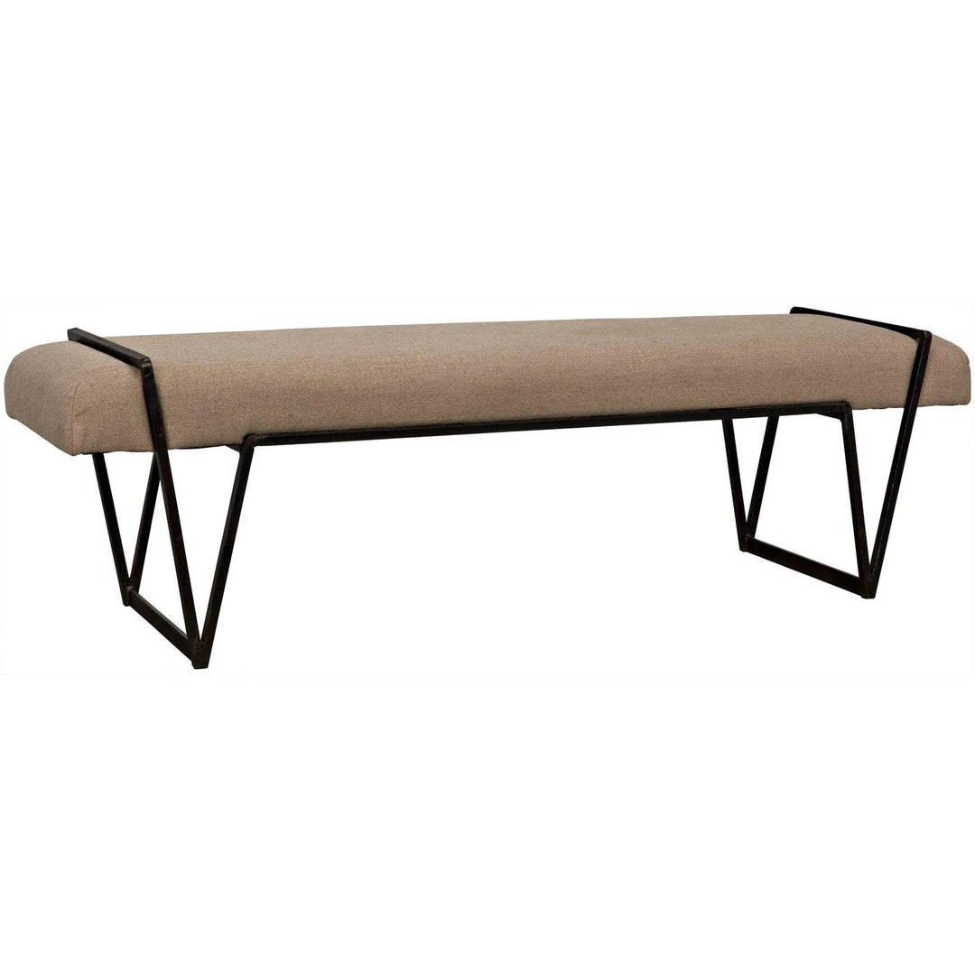 Noir Furniture Noir Larkin Bench, Steel With Linen Accent Tables