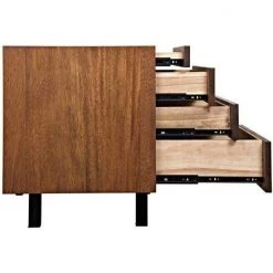 Noir Furniture Noir Mind-Croft Sideboard, Walnut And Metal Buffets