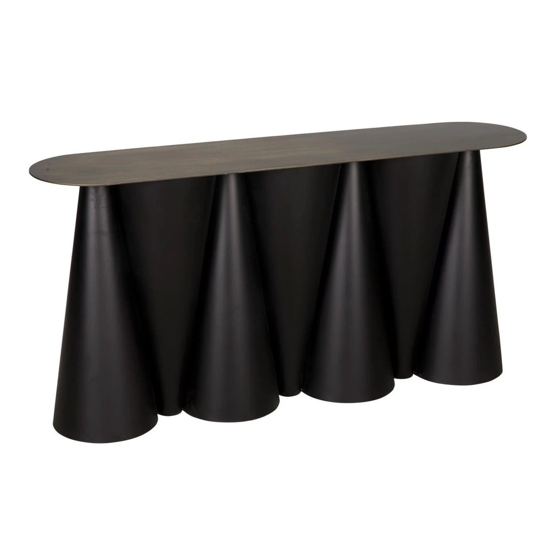 Noir Furniture Accent Tables Noir Salt And Pepper Console, Black Steel