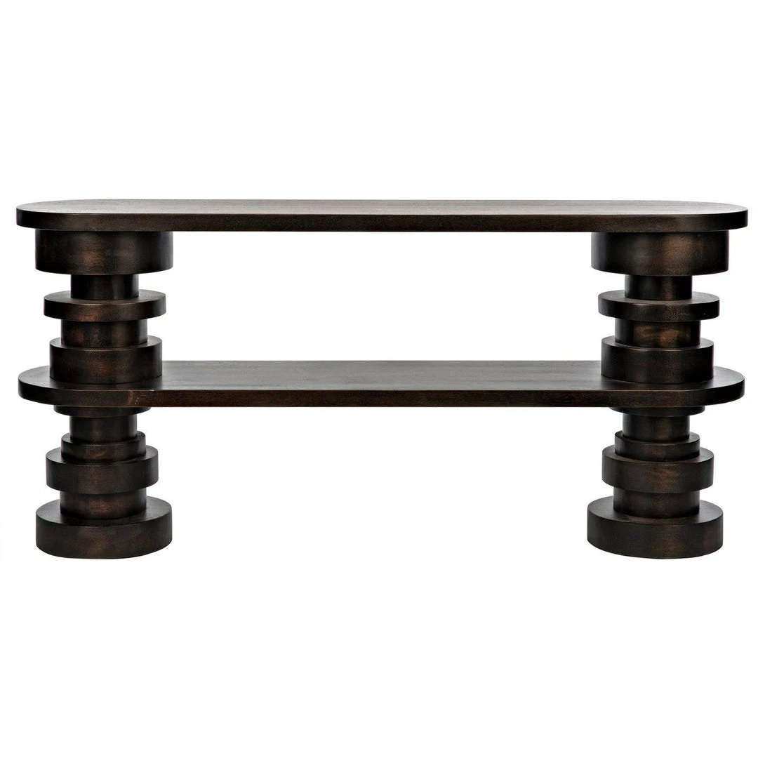 Noir Furniture Noir Fuller Console, Ebony Walnut Accent Tables
