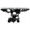Noir Furniture Accent Tables Noir Paradox Console, Black Steel With Glass Top