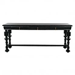 Noir Furniture Noir Portuguese Console, Hand Rubbed Black