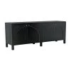 Noir Furniture Noir Weston Sideboard, Hand Rubbed Black With Light Brown Trim