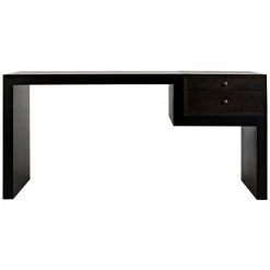 Noir Furniture Noir Alvaro Desk, Black Steel With Ebony Walnut