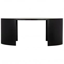 Noir Furniture Noir Marigold Desk, Ebony Walnut With Black Steel
