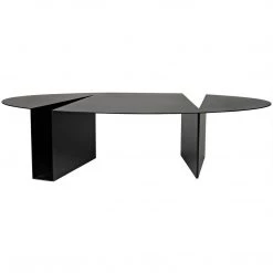 Noir Furniture Noir Minerva Coffee Table, Black Steel Coffee Tables