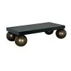 Noir Furniture Noir Cosmo Coffee Table, Black Metal With Aged Brass Finish Legs Coffee Tables
