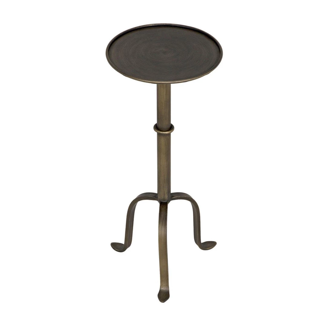 Noir Furniture Accent Tables Noir Tini Side Table, Metal With Aged Brass Finish