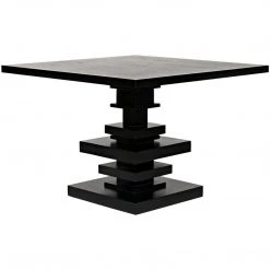 Noir Furniture Accent Tables Noir Corum Square Table, Hand Rubbed Black