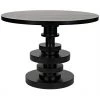 Noir Furniture Noir Corum Round Tble, Hand Rubbed Black