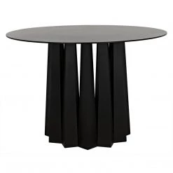 Noir Furniture Noir Column Dining Table, Black Steel Dining Tables