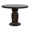 Noir Furniture Noir Portobello Dining Table, Hand Rubbed Black With Light Brown Trim