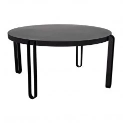 Noir Furniture Noir Marcellus Dining Table, 63", Black Metal Dining Tables