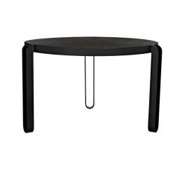 Noir Furniture Dining Tables Noir Marcellus Dining Table, 49", Black Metal