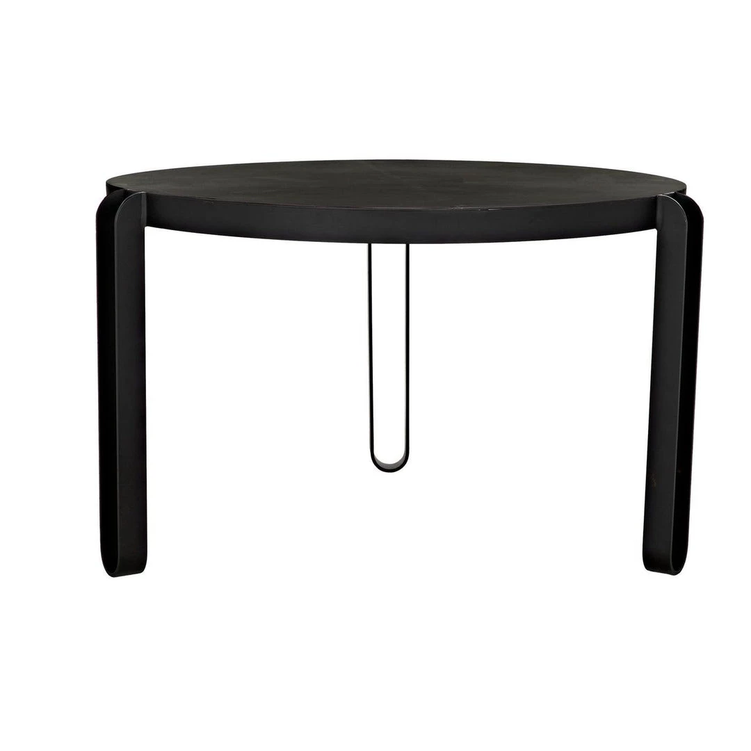Noir Furniture Dining Tables Noir Marcellus Dining Table, 49", Black Metal