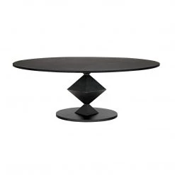 Noir Furniture Noir Katana Oval Dining Table, Black Metal Dining Tables