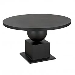 Noir Furniture Noir Emira Dining Table, Black Metal