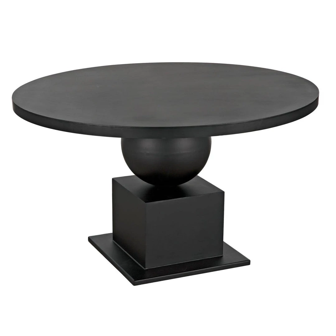 Noir Furniture Noir Emira Dining Table, Black Metal