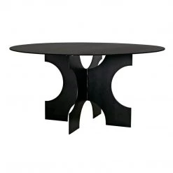 Noir Furniture Noir Element Dining Table, Black Metal Dining Tables