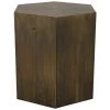 Noir Furniture Noir Aria Side Table A, Steel With Aged Brass Finish