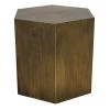 Noir Furniture Noir Aria Side Table B, Steel With Aged Brass Finish Accent Tables
