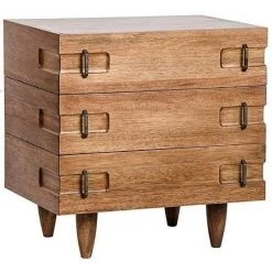 Noir Furniture Noir David 32" Side Table, Dark Walnut Accent Tables