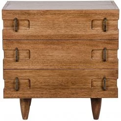 Noir Furniture Noir David 32" Side Table, Dark Walnut Accent Tables