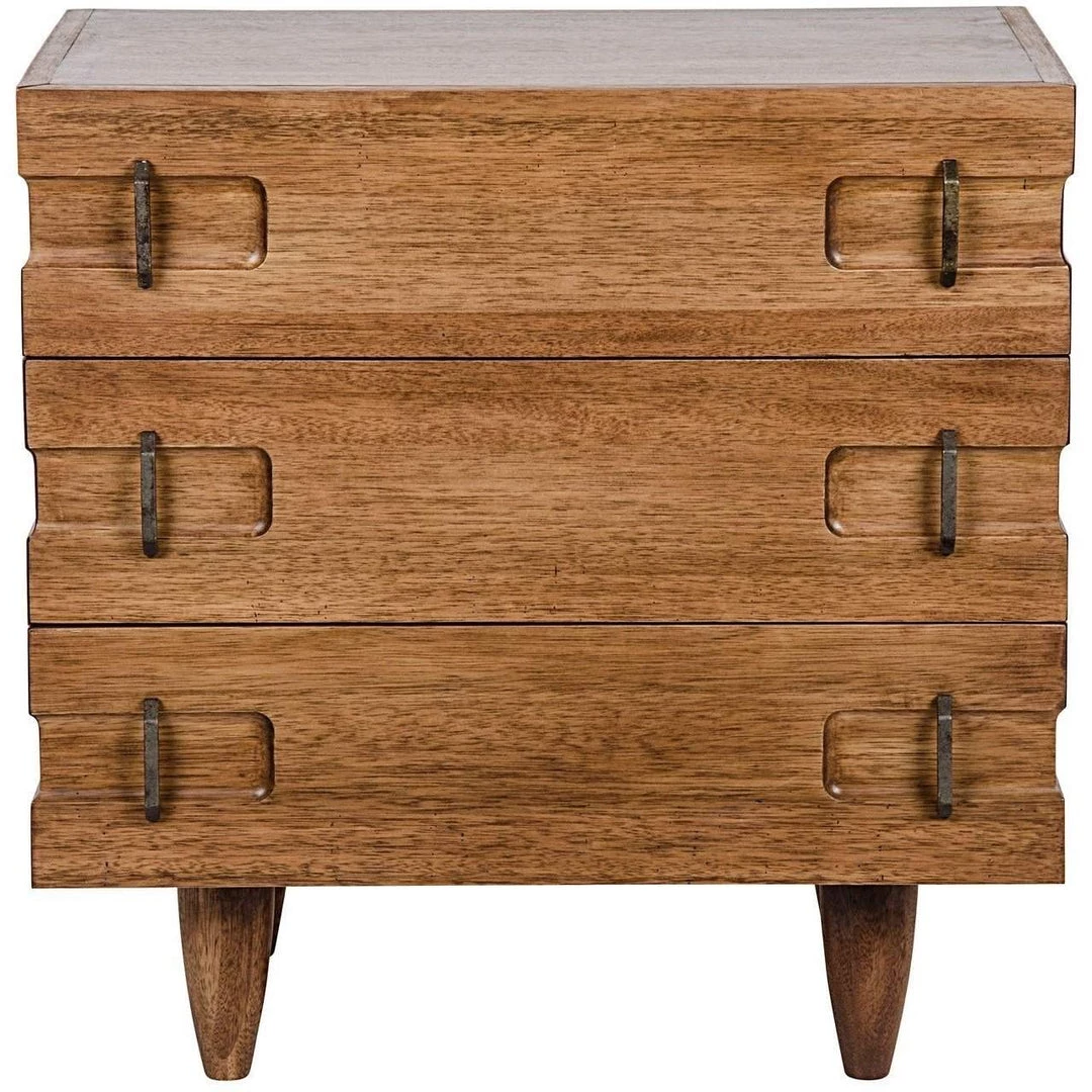 Noir Furniture Noir David 32" Side Table, Dark Walnut Accent Tables