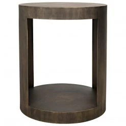 Noir Furniture Noir Chrysler Side Table, Steel With Aged Brass Finish
