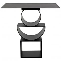 Noir Furniture Noir Shape Side Table, Black Steel Accent Tables